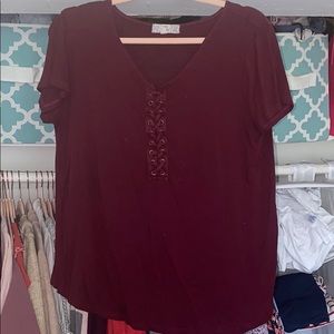 Maroon top